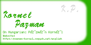 kornel pazman business card